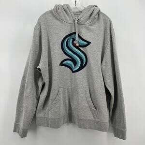 Seattle Kraken Hoodie Fanatics Gray NHL Sweatshirt Men’s XL Big Logo